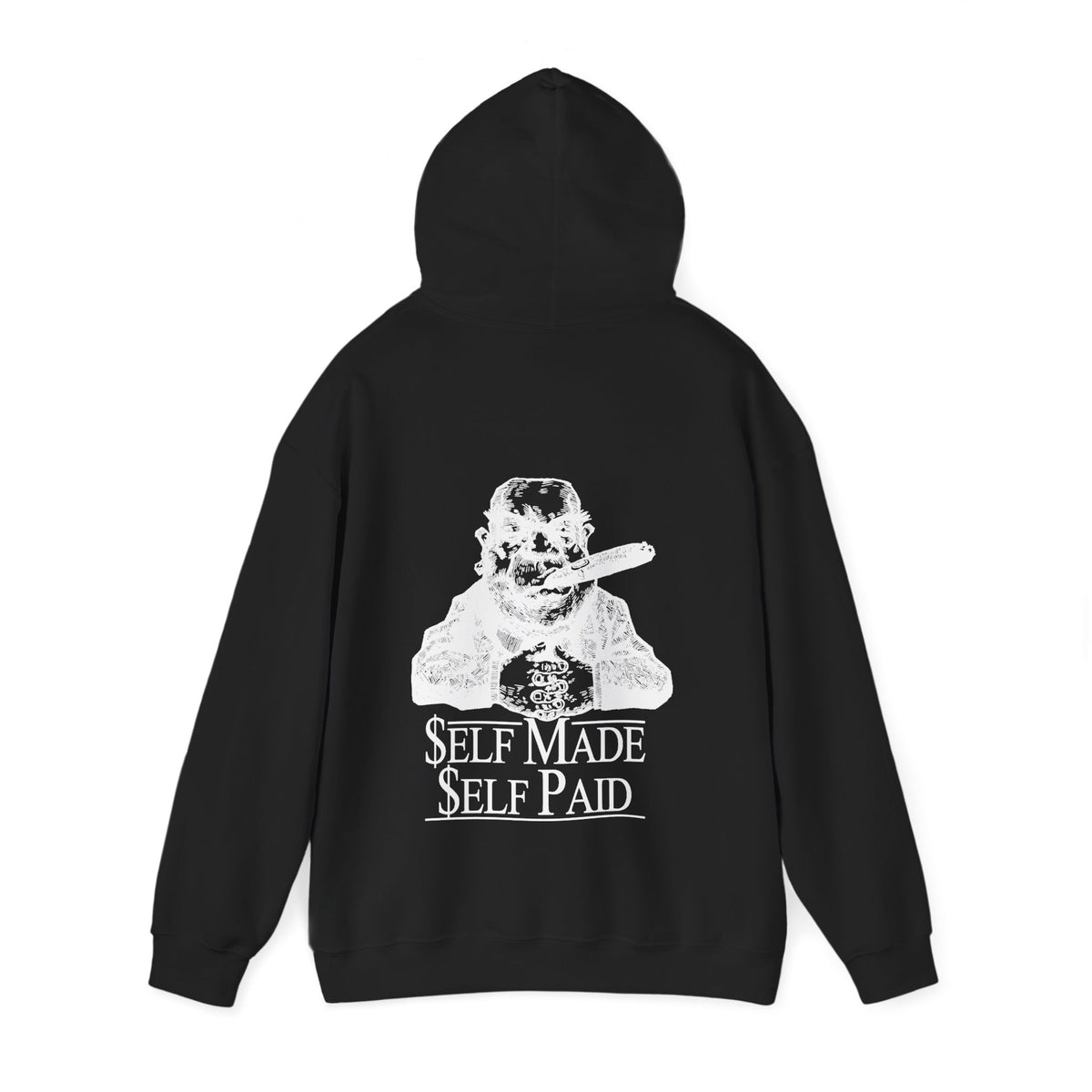 Self Made Self Paid Back Print Hoodie