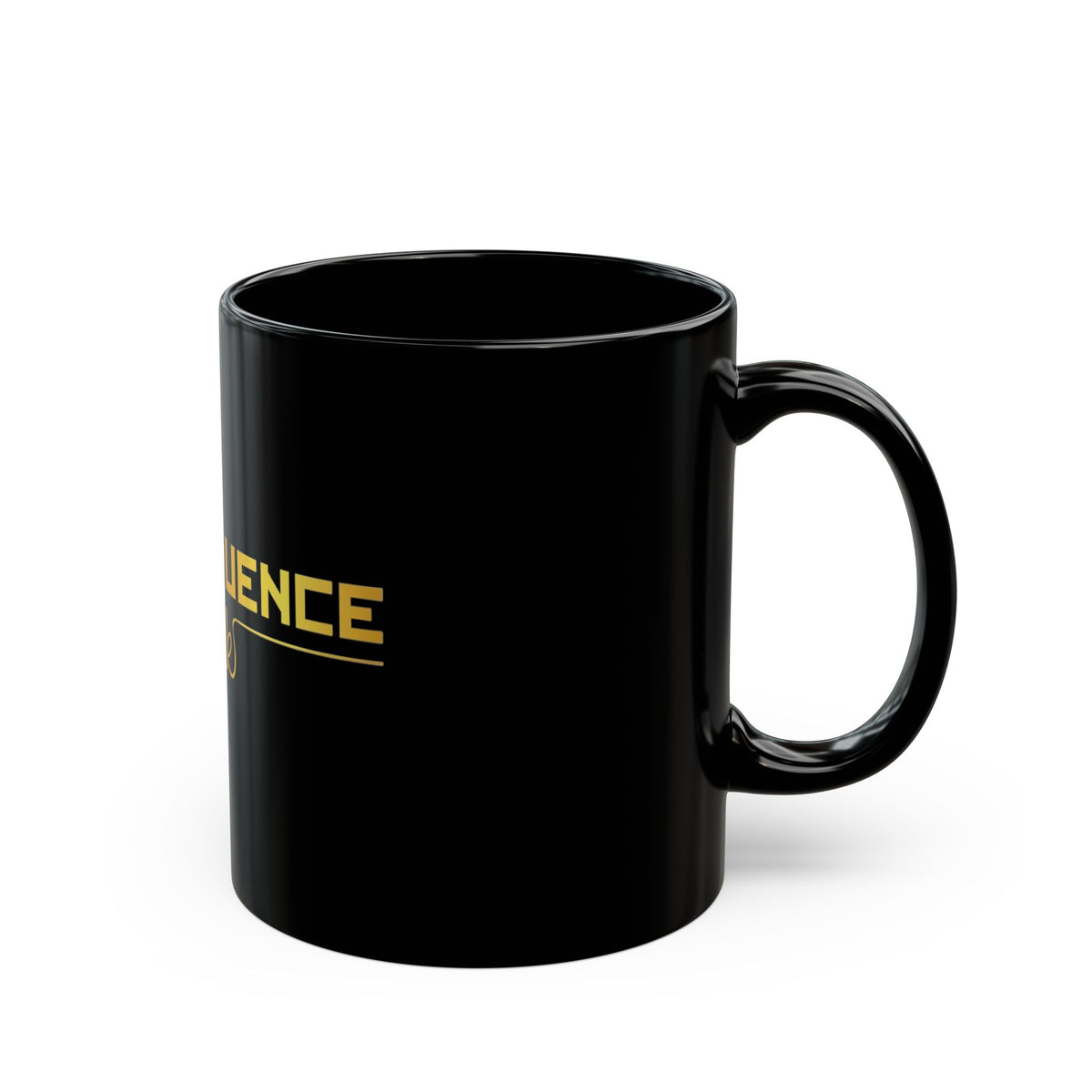 Konsequence Muzik — Gold Logo Mug (Black, 11oz)