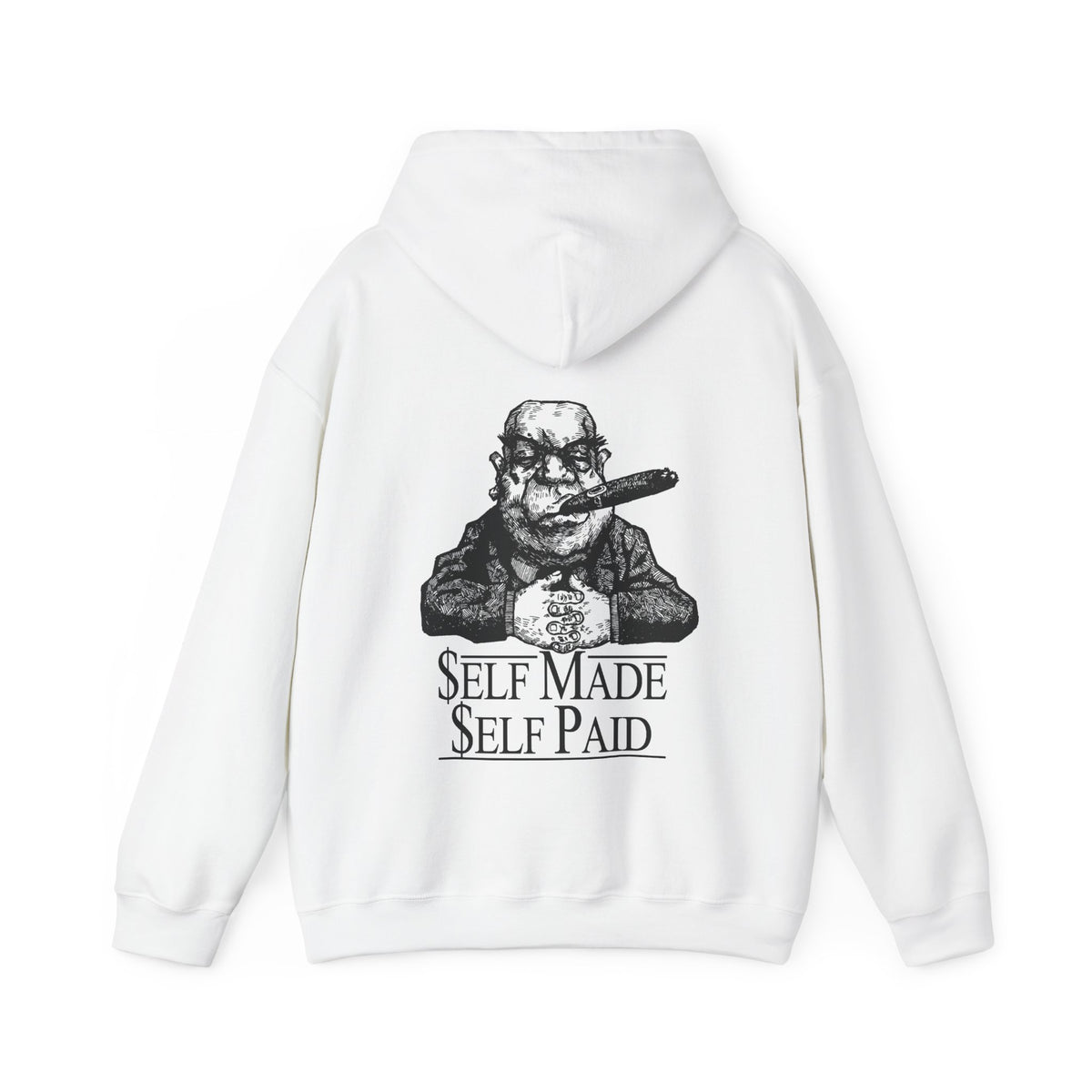 Self Made Self Paid Back Print Hoodie