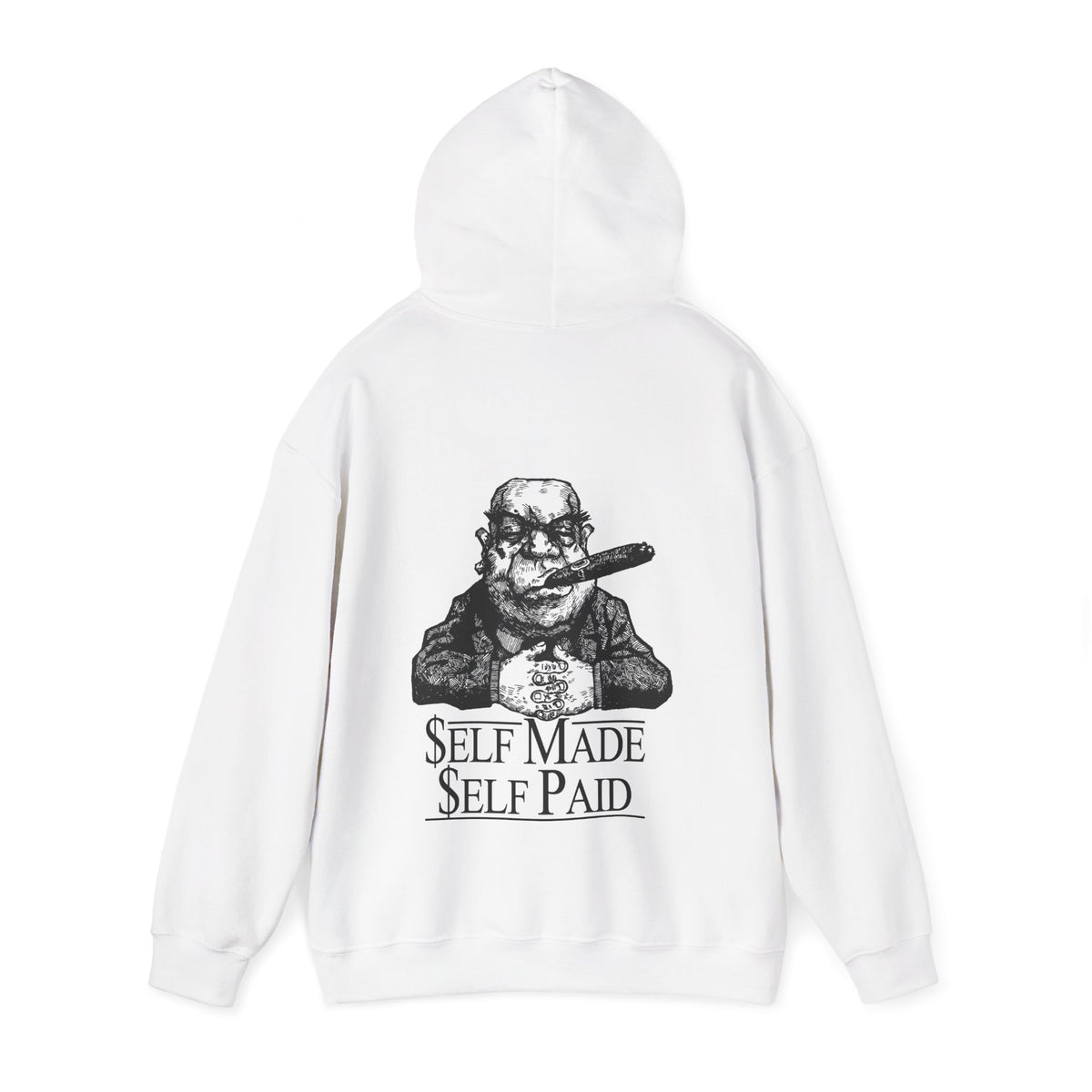 Self Made Self Paid Back Print Hoodie