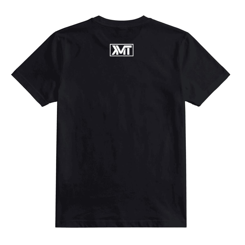 Elegant Konsequence 2008 black T-shirt — original white KMT upper-back print