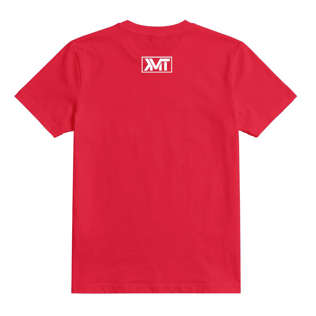 Elegant Konsequence 2008 red T-shirt — original white KMT upper-back print